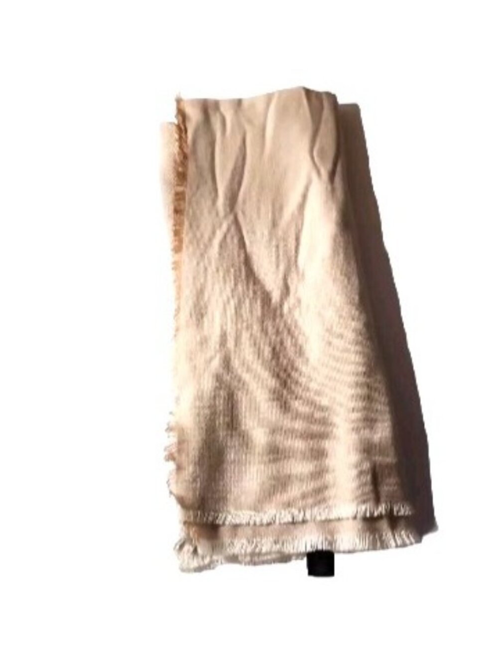 Fringed Scarf Wrap Ann Taylor Womens Beige Cotton blend winter neutral